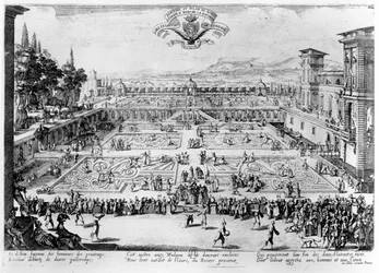 Der Garten im Palais de Nancy, gewidmet der Herzogin von Lothringen, 1624